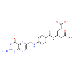 ChemSpider 2D Image | (3S)-3-[(4-{[(2-Amino-4-oxo-1,4-dihydro-6-pteridinyl)methyl]amino}benzoyl)amino]hexanedioic acid | C20H21N7O6