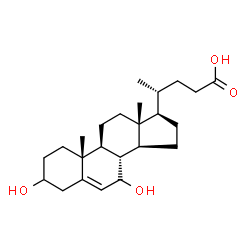 ChemSpider 2D Image | 3,7-Dihydroxychol-5-en-24-oic acid | C24H38O4