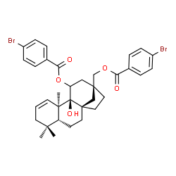 ChemSpider 2D Image | 9-Hydroxybeyer-1-ene-11,17-diyl bis(4-bromobenzoate) | C34H38Br2O5