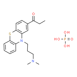 ChemSpider 2D Image | 1-{10-[3-(Dimethylamino)propyl]-10H-phenothiazin-2-yl}-1-propanone phosphate (1:1) | C20H27N2O5PS