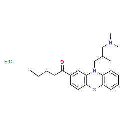 ChemSpider 2D Image | 10-(3-Dimethylamino-2-methylpropyl)-2-valeroylphenothiazine hydrochloride | C23H31ClN2OS