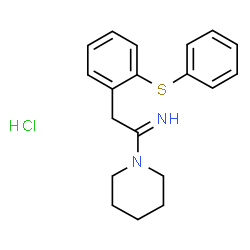 ChemSpider 2D Image | 2-[2-(Phenylsulfanyl)phenyl]-1-(1-piperidinyl)ethanimine hydrochloride (1:1) | C19H23ClN2S