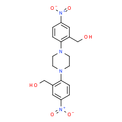 ChemSpider 2D Image | [1,4-Piperazinediylbis(5-nitro-2,1-phenylene)]dimethanol | C18H20N4O6