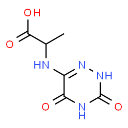 ChemSpider 2D Image | N-(3,5-Dioxo-2,3,4,5-tetrahydro-1,2,4-triazin-6-yl)alanine | C6H8N4O4