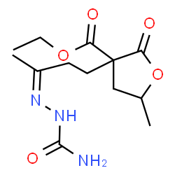 ChemSpider 2D Image | Ethyl 3-[(3Z)-3-(carbamoylhydrazono)butyl]-5-methyl-2-oxotetrahydro-3-furancarboxylate | C13H21N3O5