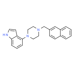 ChemSpider 2D Image | 4-[4-(2-naphthylmethyl)piperazino]-1H-indole | C23H23N3