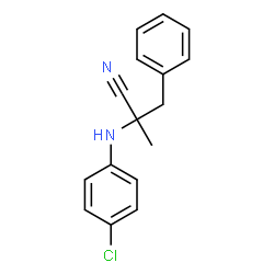ChemSpider 2D Image | 2-(4-chloroanilino)-2-methyl-3-phenylpropanenitrile | C16H15ClN2