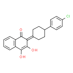 ChemSpider 2D Image | 2-[4-(4-Chlorophenyl)cyclohexylidene]-3,4-dihydroxy-1(2H)-naphthalenone | C22H19ClO3