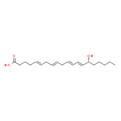 ChemSpider 2D Image | D-(R)-15-Hydroxy-5,8,11,13-eicosatetraenoic acid | C20H32O3