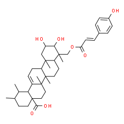 ChemSpider 2D Image | 2,3-Dihydroxy-23-{[(2E)-3-(4-hydroxyphenyl)-2-propenoyl]oxy}urs-12-en-28-oic acid | C39H54O7