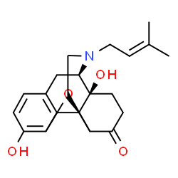 ChemSpider 2D Image | 4,5-Epoxy-3,14-dihydroxy-17-(3-methyl-2-butenyl)morphinan-6-one | C21H25NO4