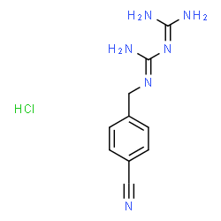 ChemSpider 2D Image | 2-(4-Cyanobenzyl)-1-(diaminomethylene)guanidine hydrochloride (1:1) | C10H13ClN6