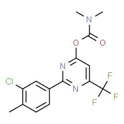 ChemSpider 2D Image | 2-(3-Chloro-4-methylphenyl)-6-(trifluoromethyl)-4-pyrimidinyl dimethylcarbamate | C15H13ClF3N3O2