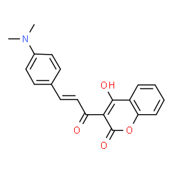 ChemSpider 2D Image | (E)-3-(3-(4-(Dimethylamino)phenyl)acryloyl)-4-hydroxy-2H-chromen-2-one | C20H17NO4