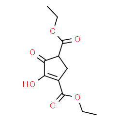 ChemSpider 2D Image | Diethyl 4-hydroxy-5-oxo-3-cyclopentene-1,3-dicarboxylate | C11H14O6