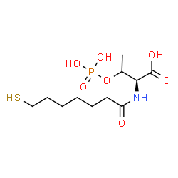 ChemSpider 2D Image | 7-mercaptoheptanoyl-O-phospho-L-threonine | C11H22NO7PS
