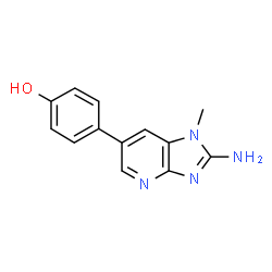ChemSpider 2D Image | 4-(2-Amino-1-methyl-1H-imidazo(4,5-b)pyridin-6-yl)phenol | C13H12N4O