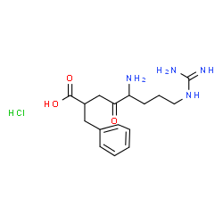 ChemSpider 2D Image | 5-Amino-8-guanidino-4-oxo-2-phenylmethyloctanoic acid hydrochloride | C16H25ClN4O3