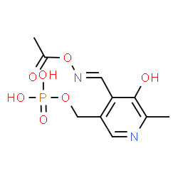 ChemSpider 2D Image | 4-Pyridinecarboxaldehyde, 3-hydroxy-2-methyl-5-((phosphonooxy)methyl)-, O-acetyloxime | C10H13N2O7P