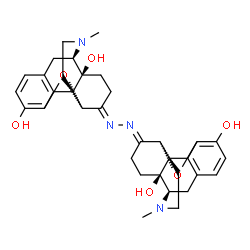 ChemSpider 2D Image | (5alpha,6E,5'alpha,6'E)-6,6'-[(1E,2E)-1,2-Hydrazinediylidene]bis(17-methyl-4,5-epoxymorphinan-3,14-diol) | C34H38N4O6