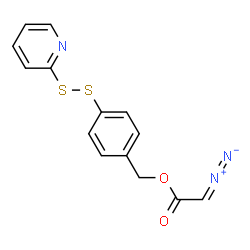 ChemSpider 2D Image | 4-(2-Pyridinyldisulfanyl)benzyl diazoacetate | C14H11N3O2S2