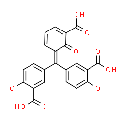 ChemSpider 2D Image | 3,3'-[(5-Carboxy-6-oxo-2,4-cyclohexadien-1-ylidene)methylene]bis(6-hydroxybenzoic acid) | C22H14O9