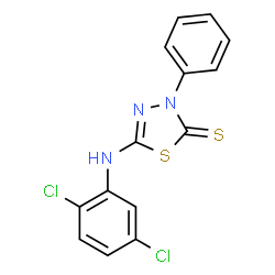 ChemSpider 2D Image | 5-[(2,5-Dichlorophenyl)amino]-3-phenyl-1,3,4-thiadiazole-2(3H)-thione | C14H9Cl2N3S2
