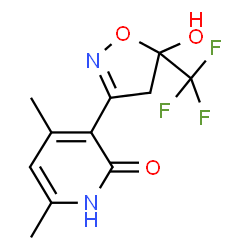 ChemSpider 2D Image | 3-[5-hydroxy-5-(trifluoromethyl)-4,5-dihydroisoxazol-3-yl]-4,6-dimethylpyridin-2(1H)-one | C11H11F3N2O3