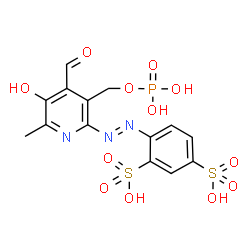 ChemSpider 2D Image | 5'-phosphopyridoxal-6-azobenzene-2,4-disulfonic acid | C14H14N3O12PS2