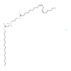 ChemSpider 2D Image | (Z,Z)-(Dimethyl)(3-((1-oxo-9,12-octadecadienyl)amino)propyl)(2-oxo-2-(tetradecyloxy)ethyl)ammonium chloride | C39H75ClN2O3