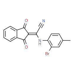 ChemSpider 2D Image | 2-(2-bromo-4-methylanilino)-2-(1,3-dioxo-2,3-dihydro-1H-inden-2-yliden)acetonitrile | C18H11BrN2O2