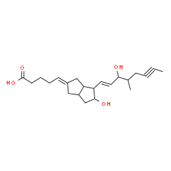 ChemSpider 2D Image | Pentanoic acid, 5-(hexahydro-5-hydroxy-4-(3-hydroxy-4-methyl-1-octen-6-ynyl)-2(1H)-pentalenylidene)- | C22H32O4