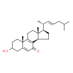 ChemSpider 2D Image | (22E)-3-Hydroxycholesta-5,8,22-trien-7-one | C27H40O2