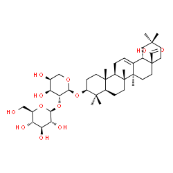 ChemSpider 2D Image | (3beta)-3-{[2-O-(beta-D-Glucopyranosyl)-alpha-L-arabinopyranosyl]oxy}olean-12-en-28-oic acid | C41H66O12
