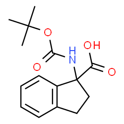 ChemSpider 2D Image | 1-({[(2-Methyl-2-propanyl)oxy]carbonyl}amino)-1-indanecarboxylic acid | C15H19NO4