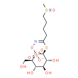 ChemSpider 2D Image | 1-S-[5-(methylsulfinyl)-N-(sulfonatooxy)pentanimidoyl]-1-thio-beta-D-glucopyranose | C12H22NO10S3