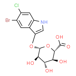 ChemSpider 2D Image | 5-Bromo-6-chloro-1H-indol-3-yl beta-D-glucopyranosiduronic acid | C14H13BrClNO7