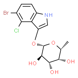 ChemSpider 2D Image | 5-Bromo-4-chloro-1H-indol-3-yl 6-deoxy-beta-D-galactopyranoside | C14H15BrClNO5