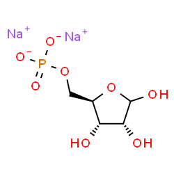ChemSpider 2D Image | Disodium 5-O-phosphonato-D-ribofuranose | C5H9Na2O8P