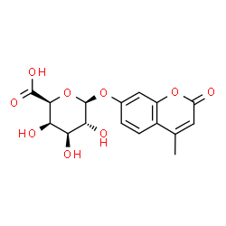 ChemSpider 2D Image | 4-Methyl-2-oxo-2H-chromen-7-yl beta-D-galactopyranosiduronic acid | C16H16O9