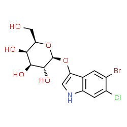 ChemSpider 2D Image | 5-Bromo-6-chloro-3-indolyl-beta-D-galactoside | C14H15BrClNO6