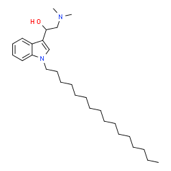 ChemSpider 2D Image | 2-(Dimethylamino)-1-(1-hexadecyl-1H-indol-3-yl)ethanol | C28H48N2O