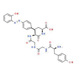 ChemSpider 2D Image | L-Tyrosylglycylglycyl-4-[(E)-(2-hydroxyphenyl)diazenyl]-L-phenylalanyl-L-leucine | C34H41N7O8