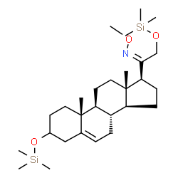 ChemSpider 2D Image | 3,21-Bis[(trimethylsilyl)oxy]pregn-5-en-20-one o-methyloxime | C28H51NO3Si2