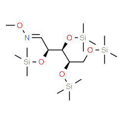 ChemSpider 2D Image | d-Xylose, 2,3,4,5-tetrakis-O-(trimethylsilyl)-, O-methyloxime | C18H45NO5Si4