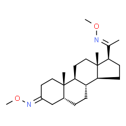 ChemSpider 2D Image | 5.beta.-Pregnane-3,20-dione, bis(O-methyloxime) | C23H38N2O2