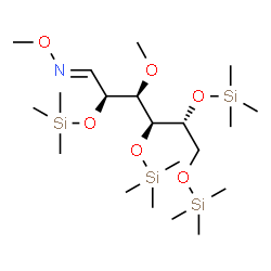 ChemSpider 2D Image | D-Glucose, 3-O-methyl-2,4,5,6-tetrakis-O-(trimethylsilyl)-, O-methyloxime | C20H49NO6Si4