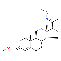 ChemSpider 2D Image | Pregn-4-ene-3,20-dione, bis(O-methyloxime) | C23H36N2O2
