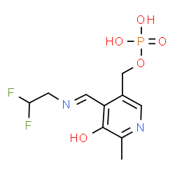 ChemSpider 2D Image | (4-{(E)-[(2,2-Difluoroethyl)imino]methyl}-5-hydroxy-6-methyl-3-pyridinyl)methyl dihydrogen phosphate | C10H13F2N2O5P