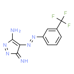 ChemSpider 2D Image | 5-IMINO-4-(3-TRIFLUOROMETHYL-PHENYLAZO)-5H-PYRAZOL-3-YLAMINE | C10H7F3N6